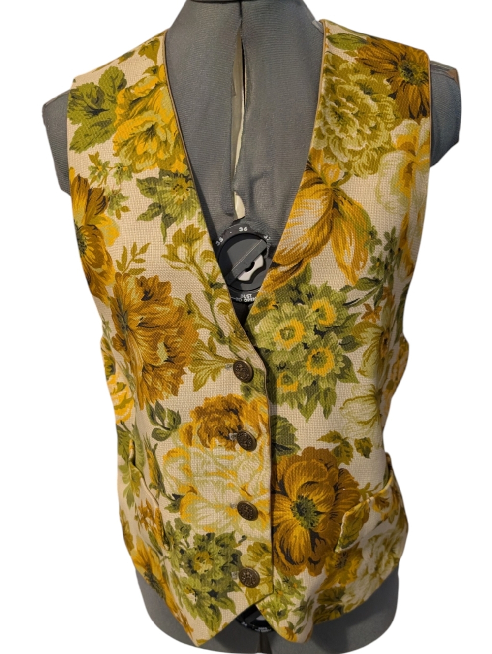 70s‎ 80s Vintage Floral Print Tapestry Style Women's Vest